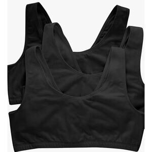 Hanes Women's 3XL Comfort Flex Fit 3-Pack Scoop Neck Crop Bralette J5-33